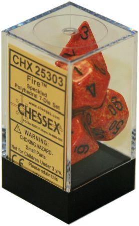 Fire Speckled Polyhedral 7 Die Set - CHX25303