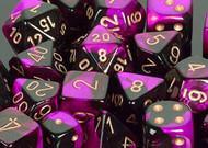 Gemini Black-Purple w/Gold Set of 7 Dice - CHX26440