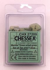 10 Marble Green w/dark green D10 Dice - CHX27209