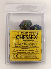 10 Festive Rio w/yellow D10 Dice - CHX27249