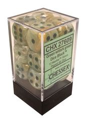 12 Green w/dark green 16mm D6 Dice Block - CHX27609