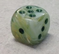 36 Marble Green w/darkgreen 12mm D6 Dice - CHX27809