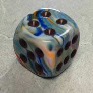 36 Vibrant w/brown Festive 12mm D6 Dice CHX27841