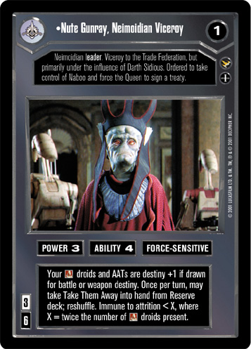 Nute Gunray, Neimoidian Viceroy