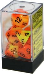 Orange-Yellow w/Black Gemini Polyhedral 7-Die CHX26442