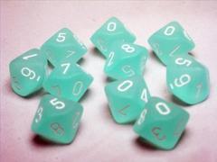 Teal w/White d10 Set of Ten - CHX27205