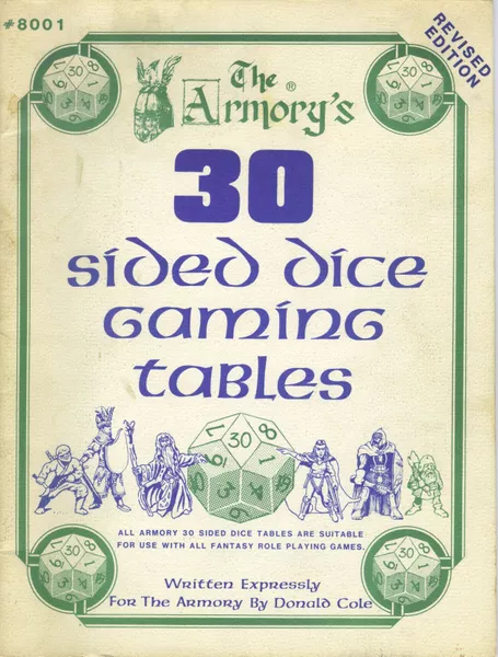 30 Sided Dice Gaming Tables