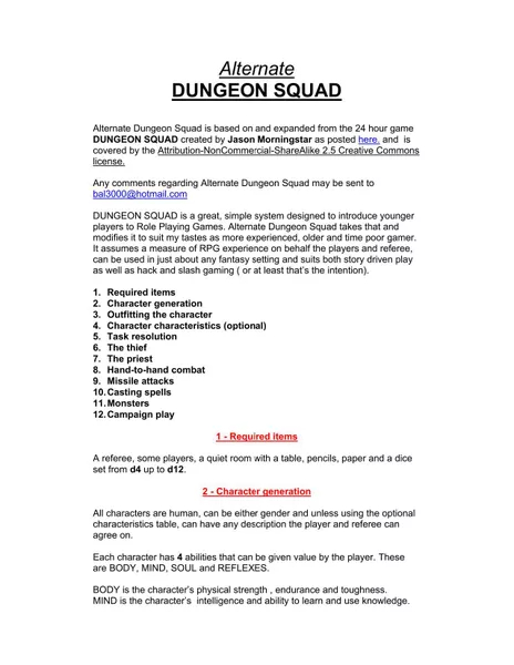 Alternate Dungeon Squad