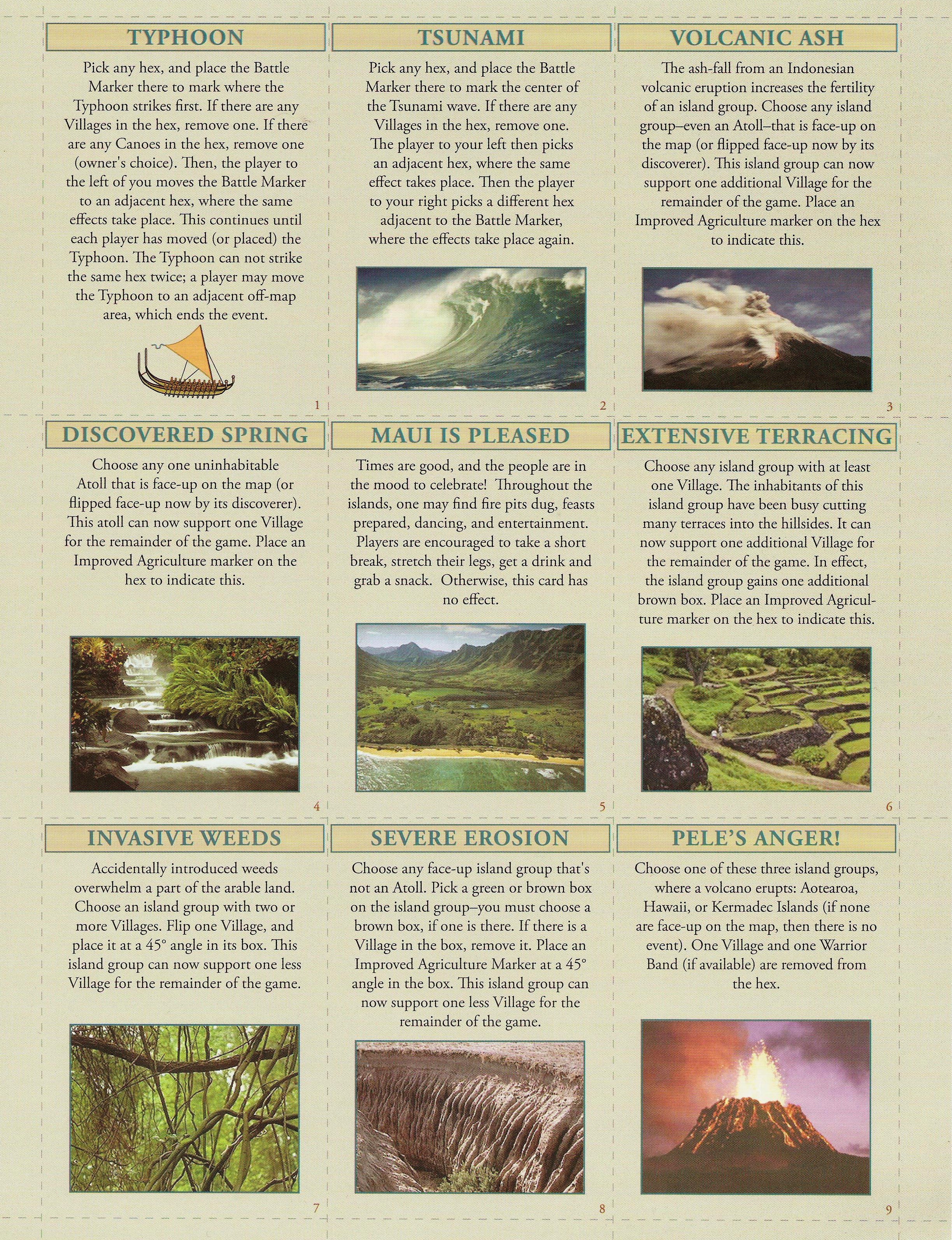 Conquest of Paradise Expansion: Random Events Cards