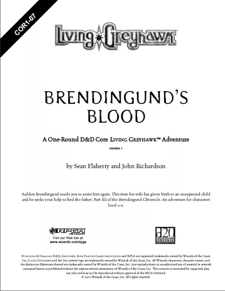 COR1-07: Brendingunds Blood