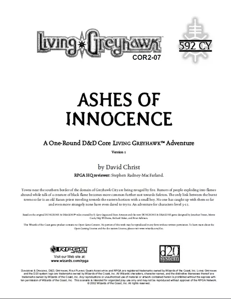 COR2-07: Ashes of Innocense