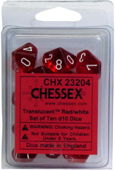 10 Translucent Blue w/White D10 - CHX23204