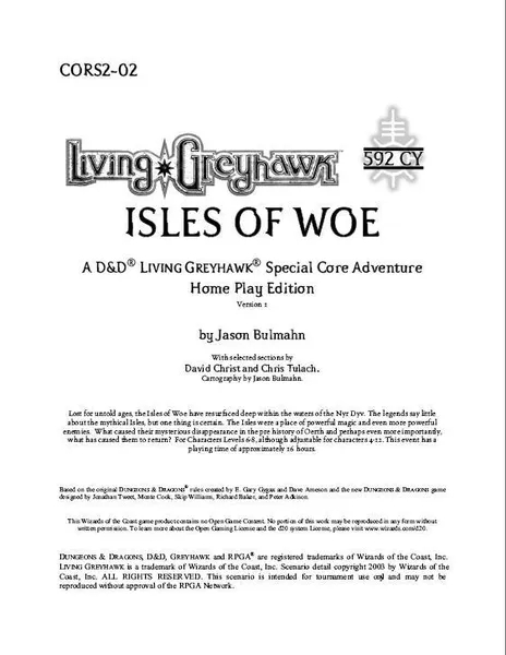 CORS2-02: Isles of Woe