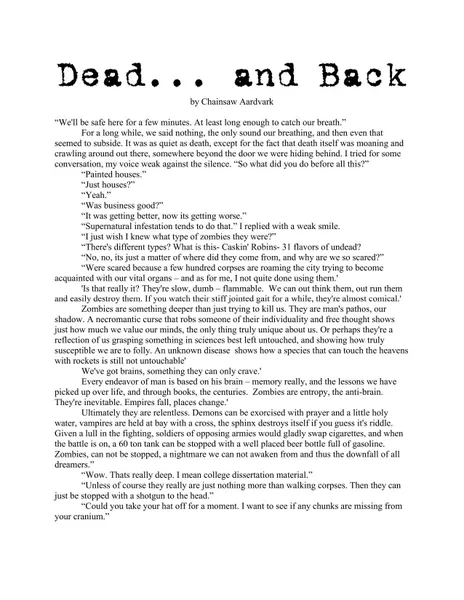 Dead... and Back