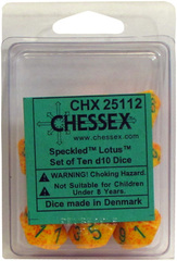 10  Speckled Lotus D10 Dice Set - CHX25112