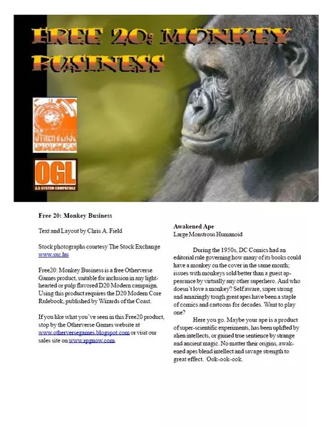 Free 20: Monkey Business