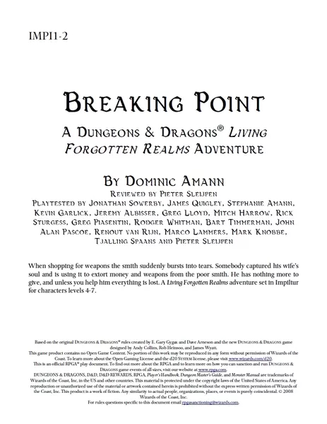 IMPI1-2: Breaking Point
