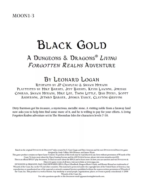MOON1-3: Black Gold