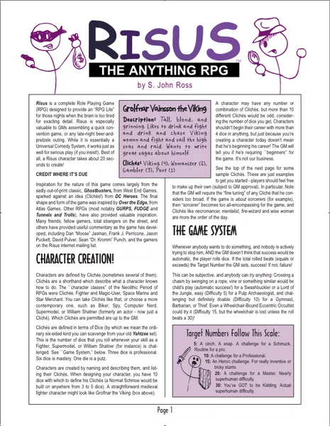 Risus: The Anything RPG