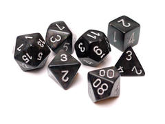 Borealis Smoke w/Silver Set of 7 Dice - CHX27428