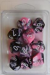 10 Gemini Black-Pink w/White D10 Dice Set - CHX26230