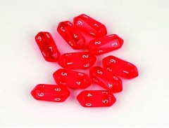 10 piece D10 Translucent - Red