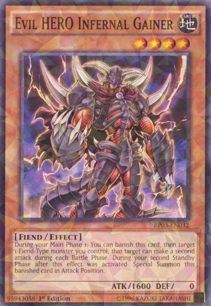 Evil HERO Infernal Gainer - BP03-EN032 - Shatterfoil - Unlimited Edition