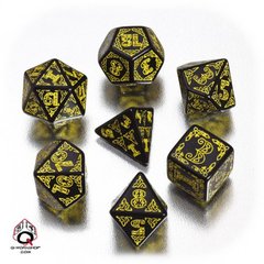 Black-yellow Celtic dice set