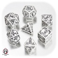 White-black Celtic dice set