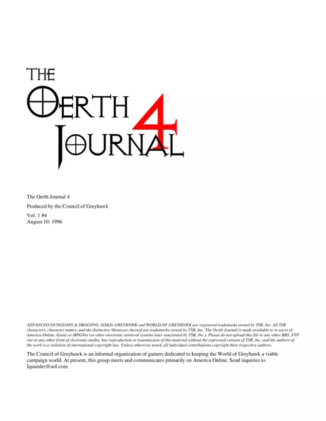 The Oerth Journal (Issue 004 - Aug 1996)