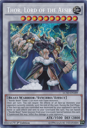 Thor, Lord of the Aesir - LC5D-EN189 - Secret Rare - 1st Edition Thor, Lord of the Aesir - LC5D-EN189 - Secret Rare - 1st Edition