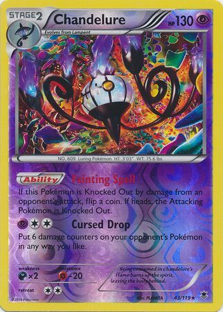 Chandelure - 43/119 - Rare Holo - Reverse Holo Chandelure - 43/119 - Rare Holo - Reverse Holo