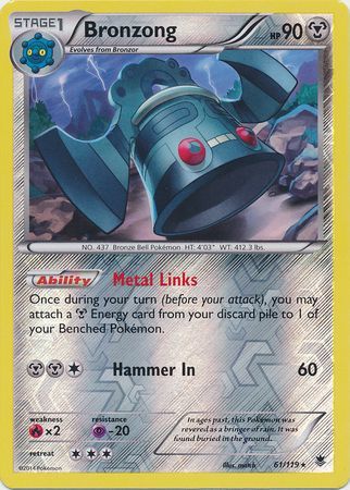 Bronzong - 61/119 - Rare - Reverse Holo