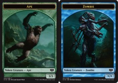 Ape // Zombie (Blue) Double-sided Token