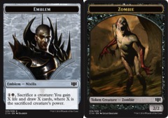 Ob Nixilis of the Black Oath Emblem (035) // Zombie (016) Double-Sided Token