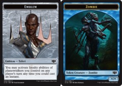 Teferi, Temporal Archmage Emblem (034) // Zombie (011) Double-Sided Token