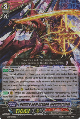 Hellfire Seal Dragon, Weathercloth - FC02/010EN - RRR Hellfire Seal Dragon, Weathercloth - FC02/010EN - RRR