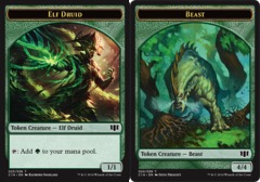 Elf Druid // Beast (4/4) Double-sided Token