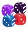 Squishy Dice Set: 2-Inch D6 - Pips (4)