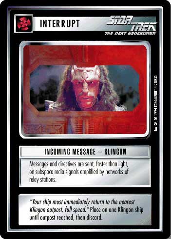 Incoming Message-Klingon