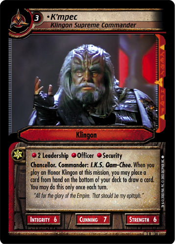 Kmpec, Klingon Supreme Commander