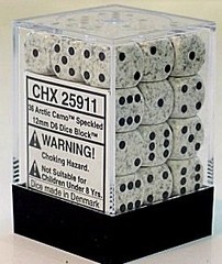 36 12mm Arctic Camo Speckled D6 Dice - CHX25911