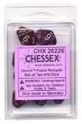 10 Purple-Red w/White Gemini D10 Dice Set - CHX26226