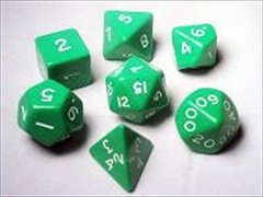 Jumbo Dice Set 7 Polyhedral Green 28mm