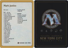 1996 Mark Justice Decklist Card