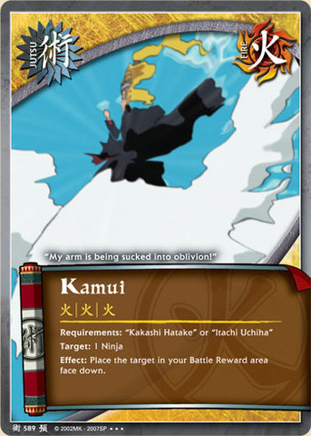Kamui - J-589 - Super Rare - 1st Edition - Foil - Naruto CCG