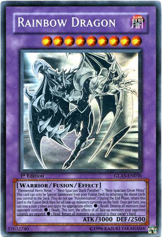 Elemental Hero Chaos Neos Ghost Rare - Rainbow Dragon Misprint - GLAS-EN036 - Ghost Rare - 1st Edition Elemental Hero Chaos Neos Ghost Rare - Rainbow Dragon Misprint - GLAS-EN036 - Ghost Rare - 1st Edition