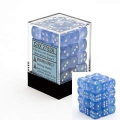 36 Sky Blue / White Borealis 12mm D6 Dice Block - CHX27826