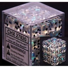 36 Aquerple / Black Borealis 12mm D6 Dice Block - CHX27820