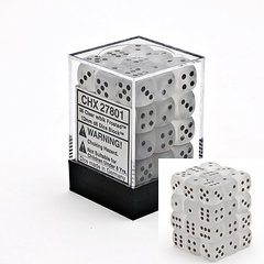 Frosted 12mm Clear w/Black D6 Dice - CHX25801